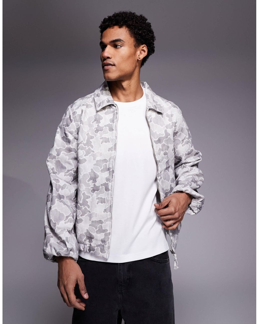 ASOS Gray Bomber Jacket for men