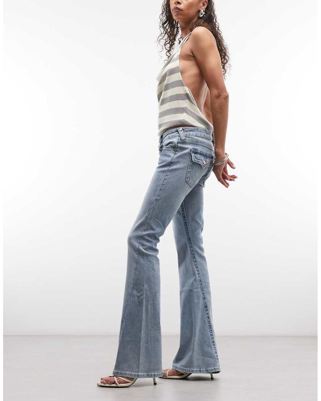 True Religion Blue Joey Low Rise Flare Jeans