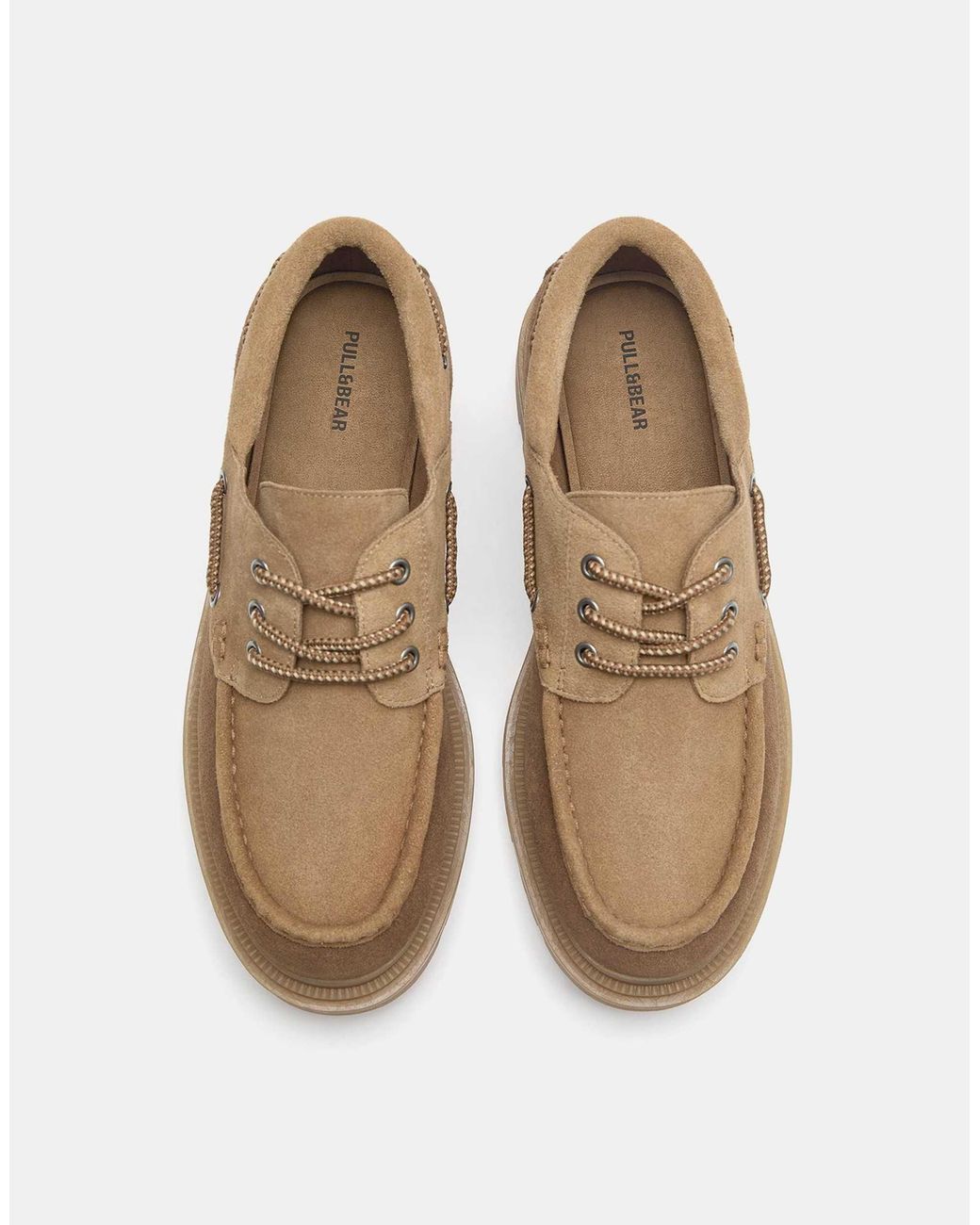 Pull&Bear – bootsschuhe aus leder in Brown für Herren