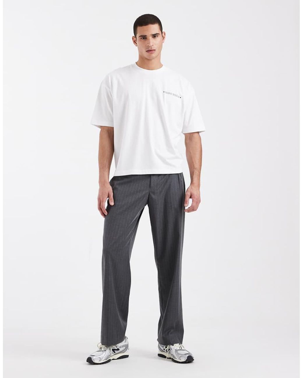 ASOS Oversized Recht T-Shirt Met Miso-Print Op De Achterkant in het White voor heren