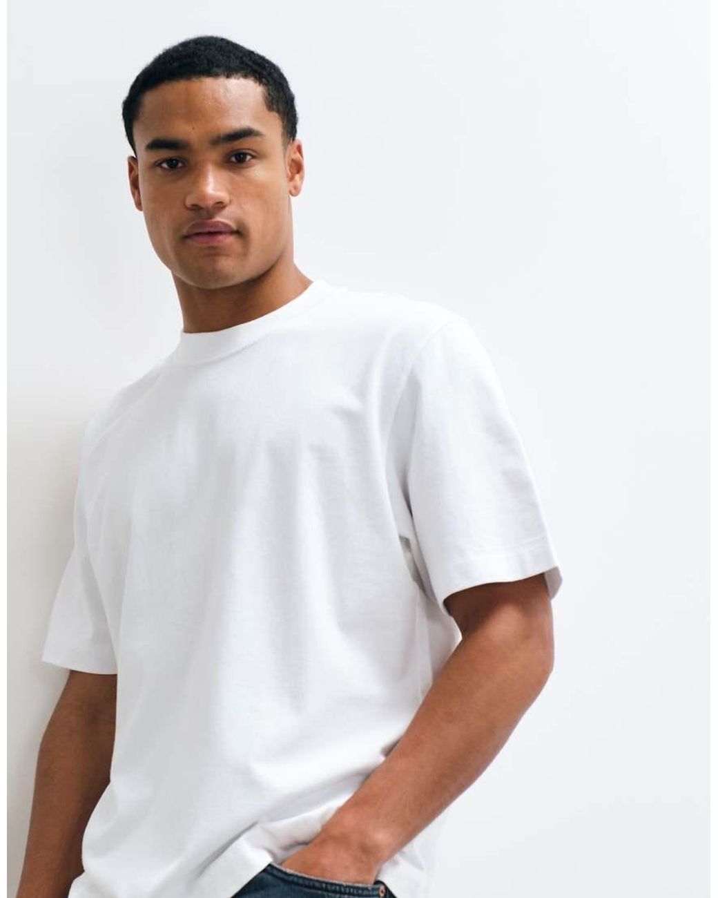 Abercrombie & Fitch White Oversized Heavyweight T-Shirt for men