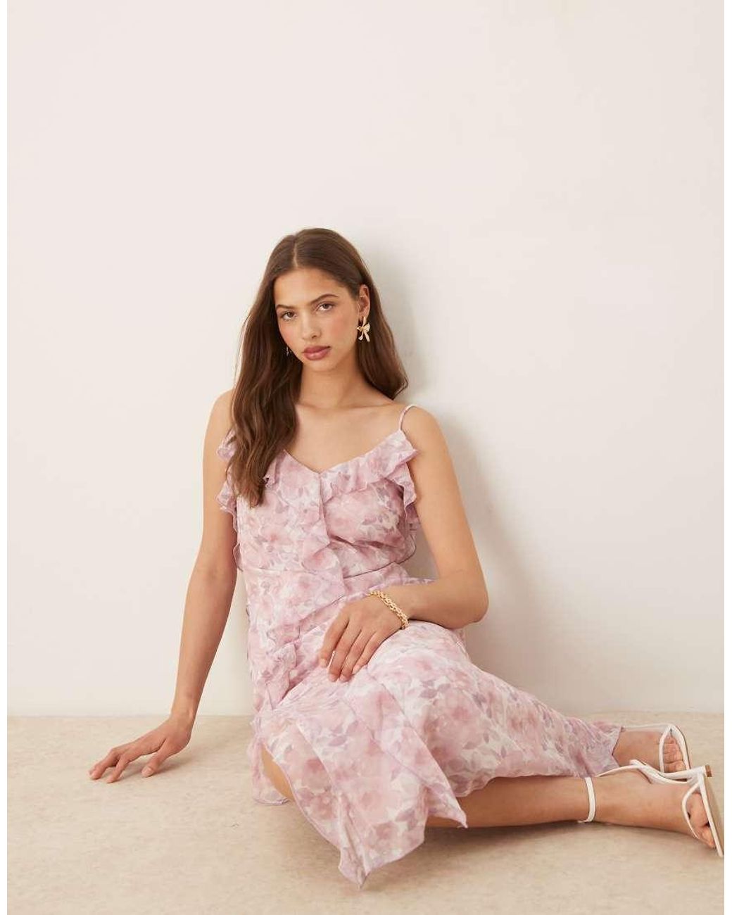 Vila Midi-Jurk Met Ruches in het Pink