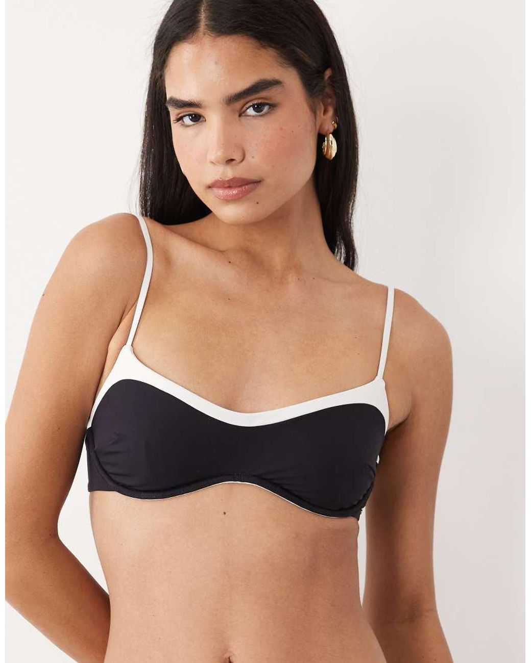 Tala Black Contrast Underwired Bikini Top