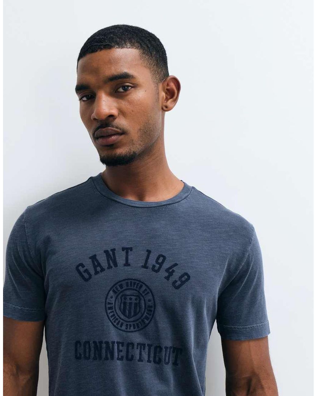 Gant Blue Varsity Chest Script Logo T-shirt for men