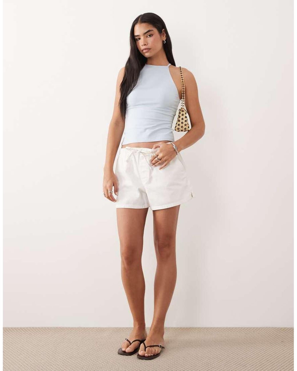 ASOS White Cotton 90's Strappy Racer Tank