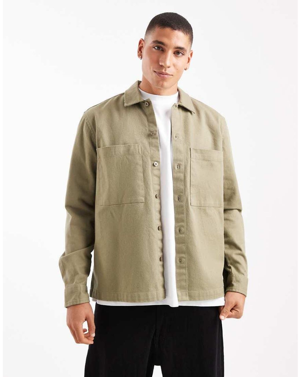 New Look Natural Heavyweight Twill Overshirt for men