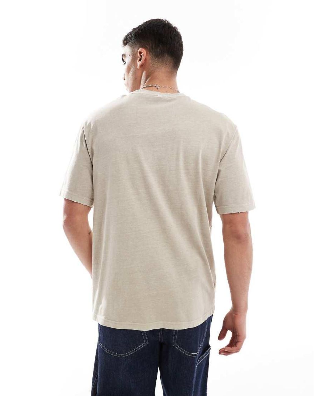 Only & Sons Gray Distressed T-shirt for men