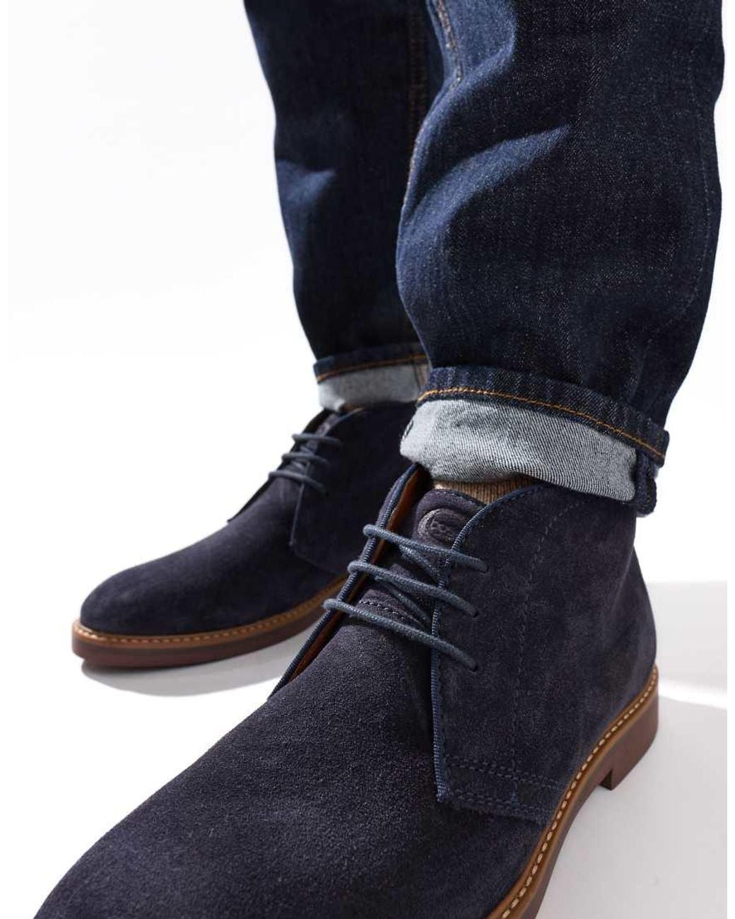 Base London Blue Lincoln Chukka Boot for men