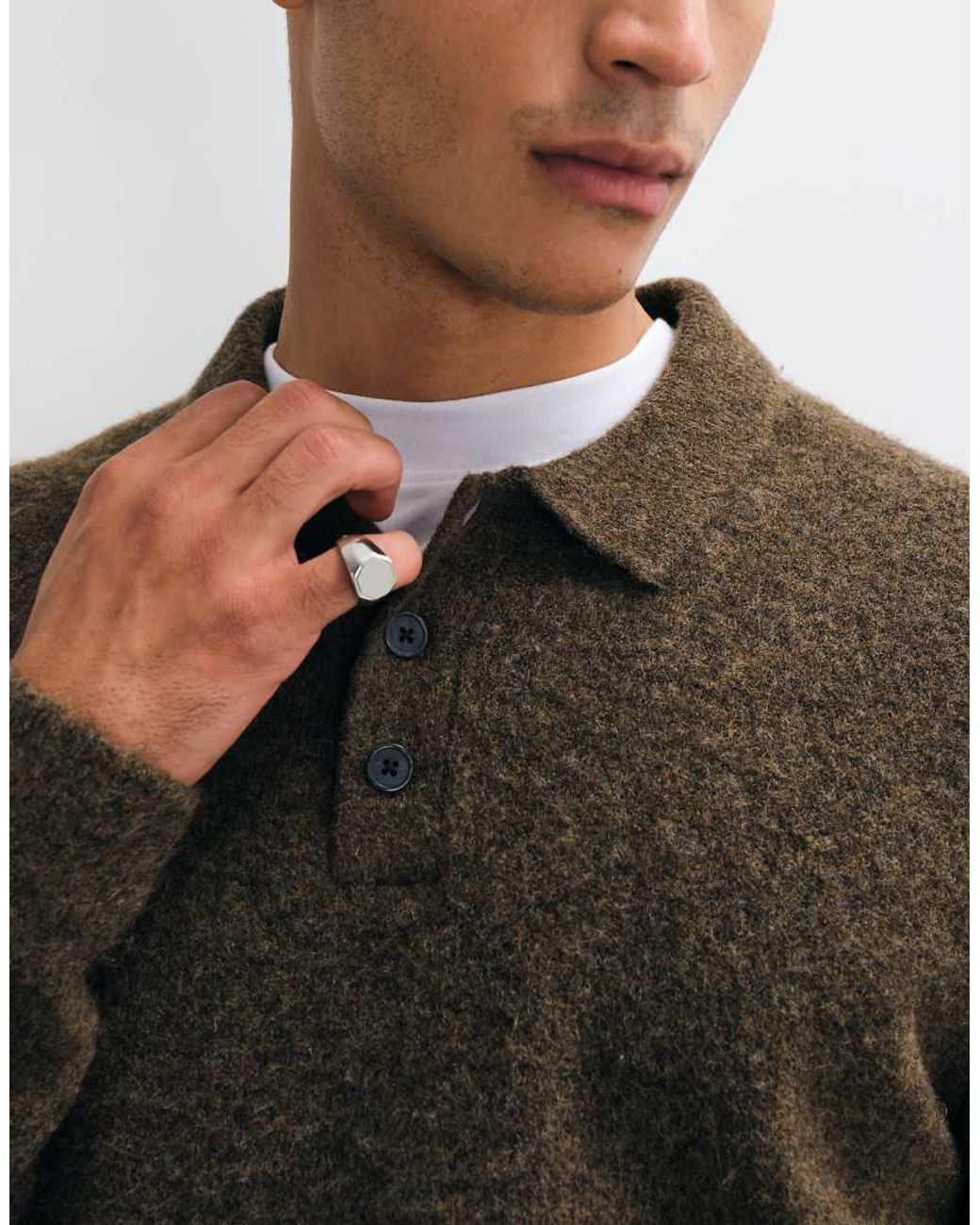 Jack & Jones Brown Knit Polo Top for men