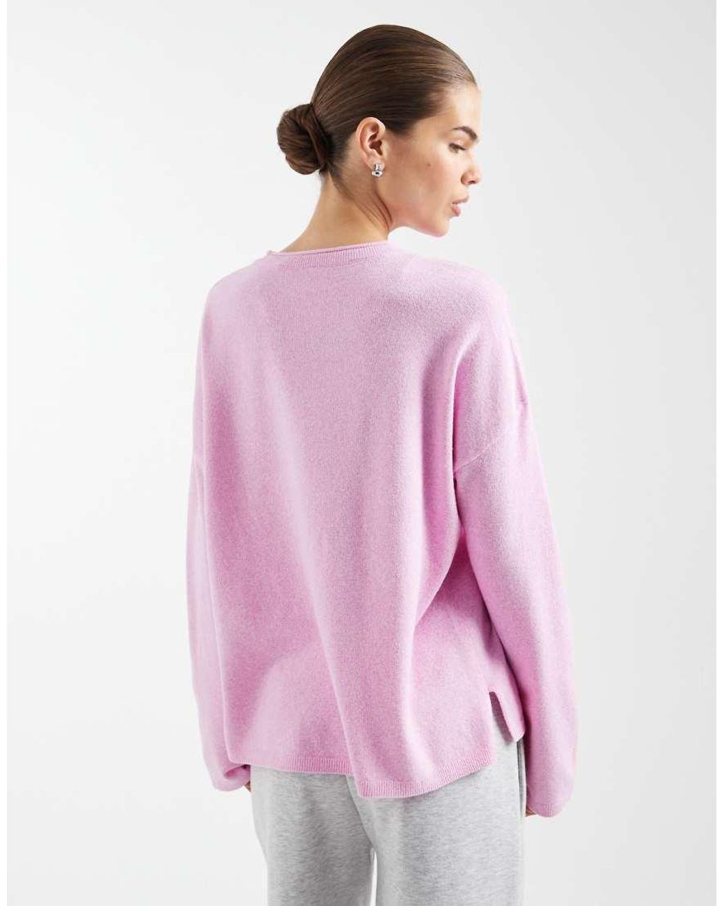 ONLY Pink Round Neck Boxy Knitted Top