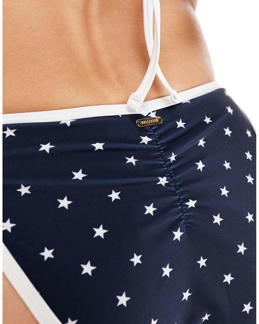 Hollister Blue Swimwear Tie Side Cheeky Bikini Bottom
