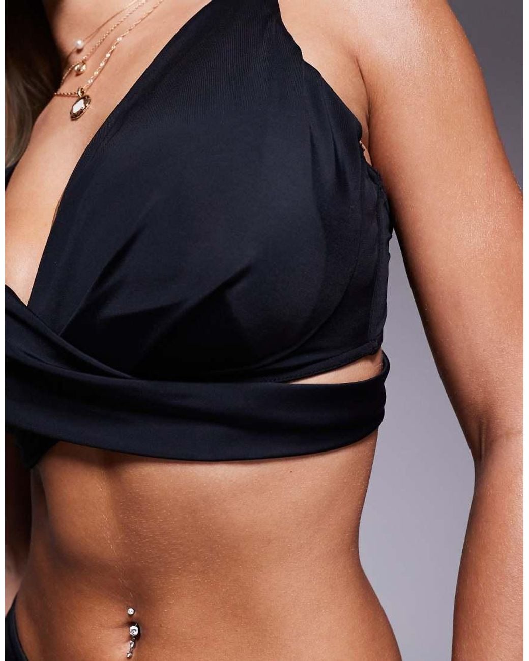 ASOS Black Fuller Bust Maya Mix And Match Underwired Wrap Bikini Top