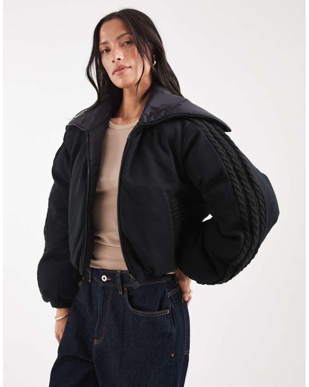 Adidas Originals Blue Knitted Puffer Jacket