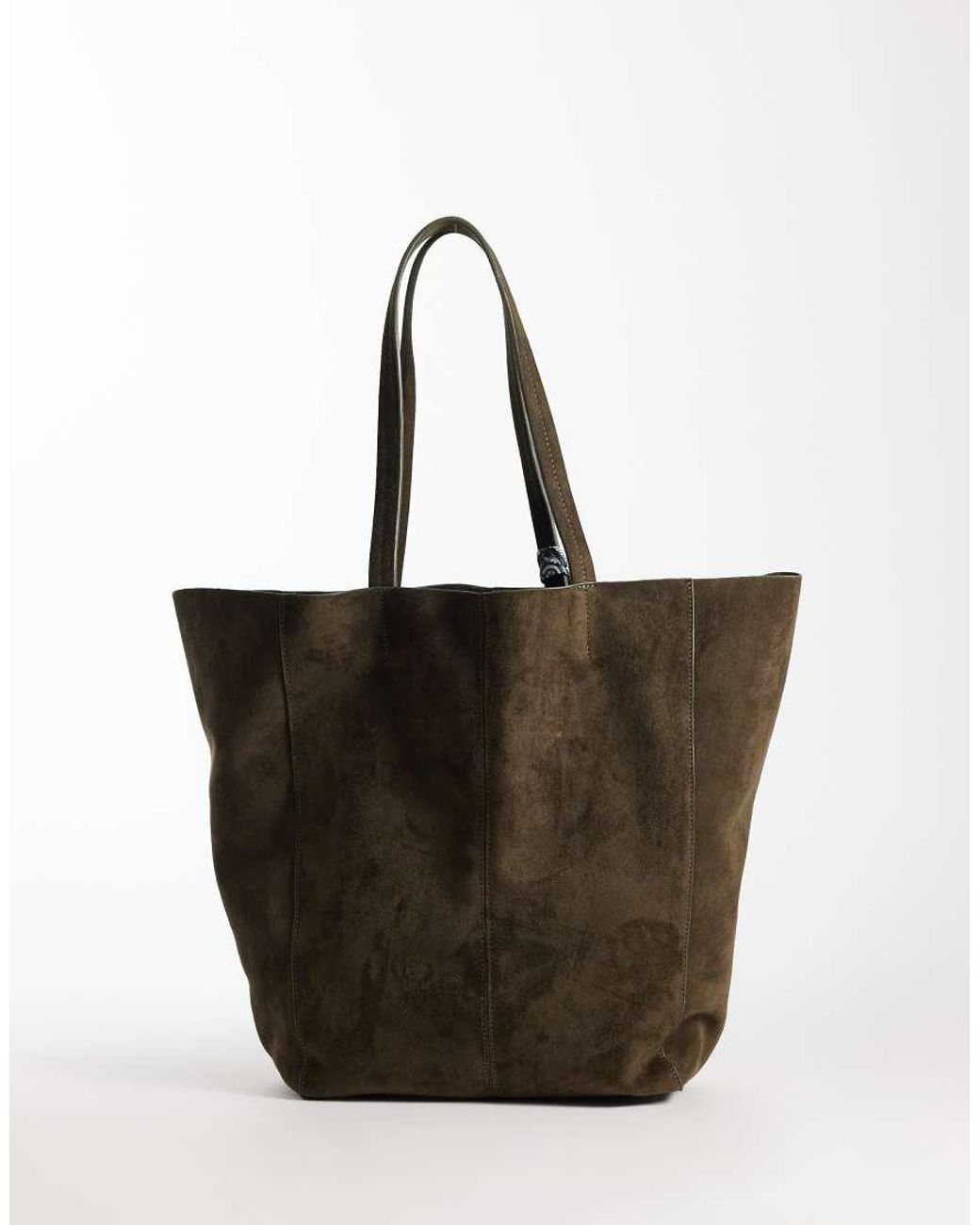 ASOS Black Faux Suede Tote Bag With Satin Paisley Scarf for men