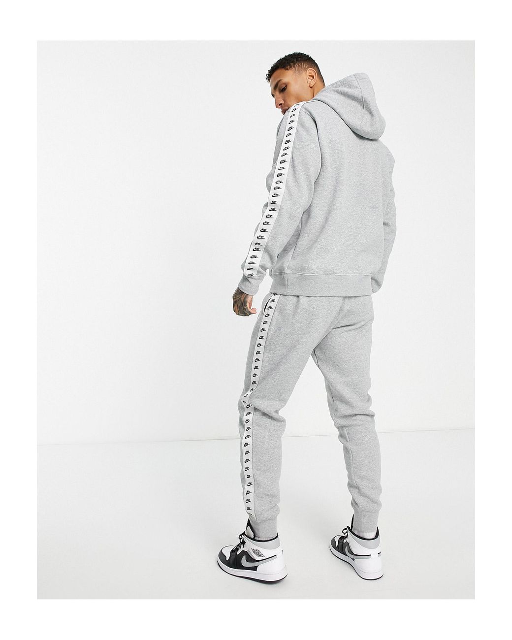 Nike Repeat Logo Taped Fleece Tracksuit Set in White for Men | Lyst  Australia