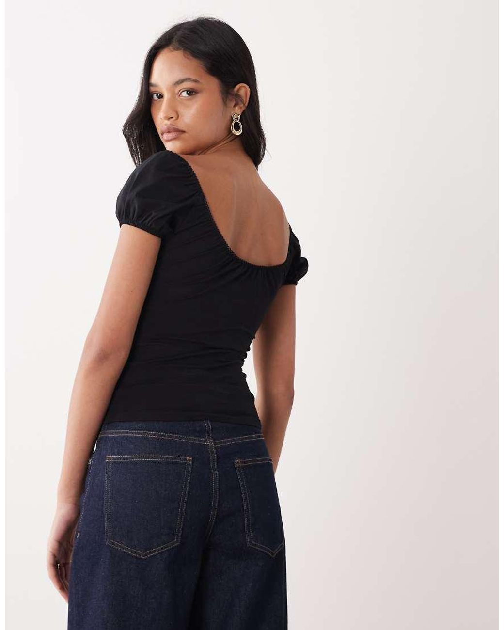 Miss Selfridge Blue 2 Pack Milkmaid Top
