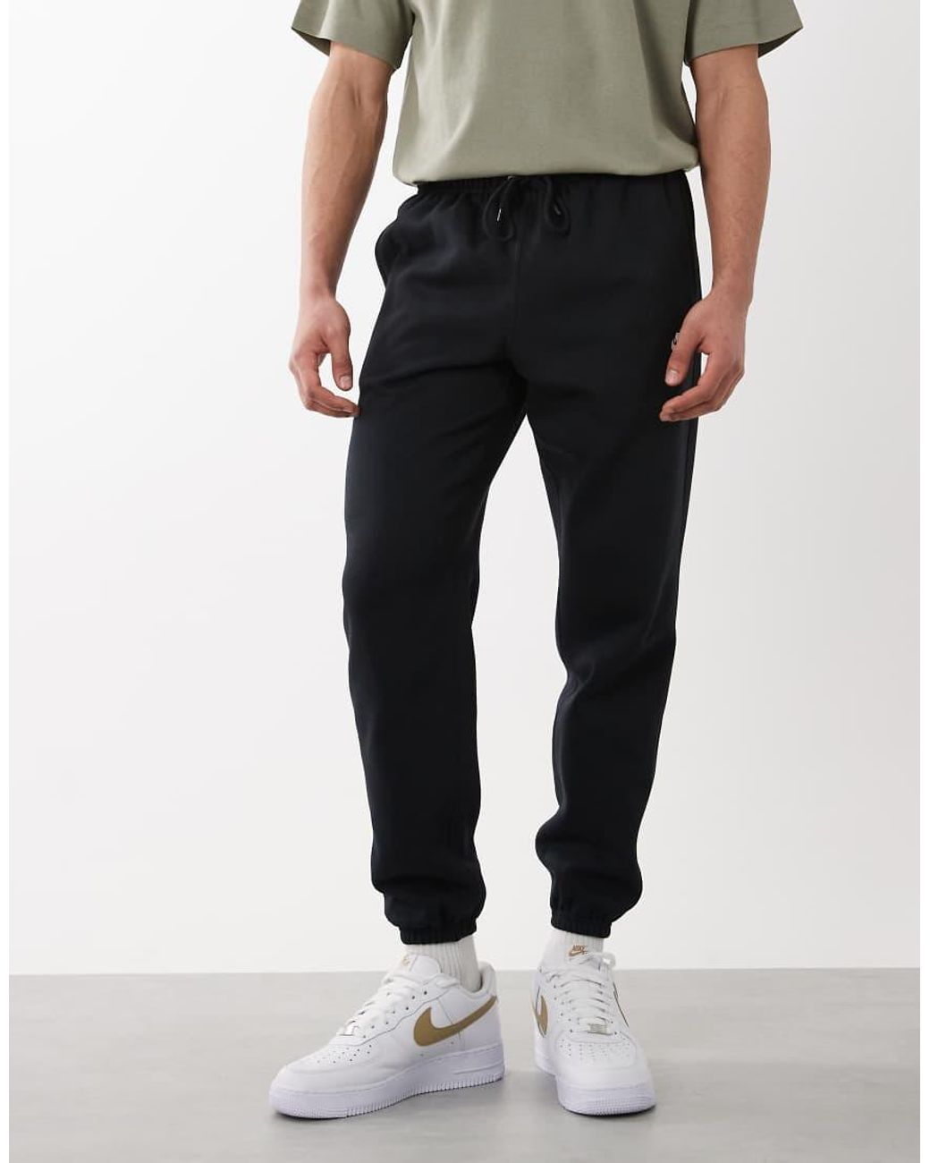 Nike White Club Cuffed Fleece Joggers for men