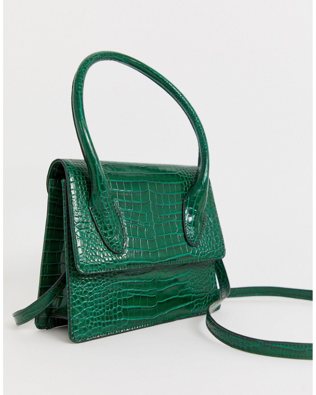 Petit sac bandoulière effet croco - vif Glamorous en coloris Vert | Lyst