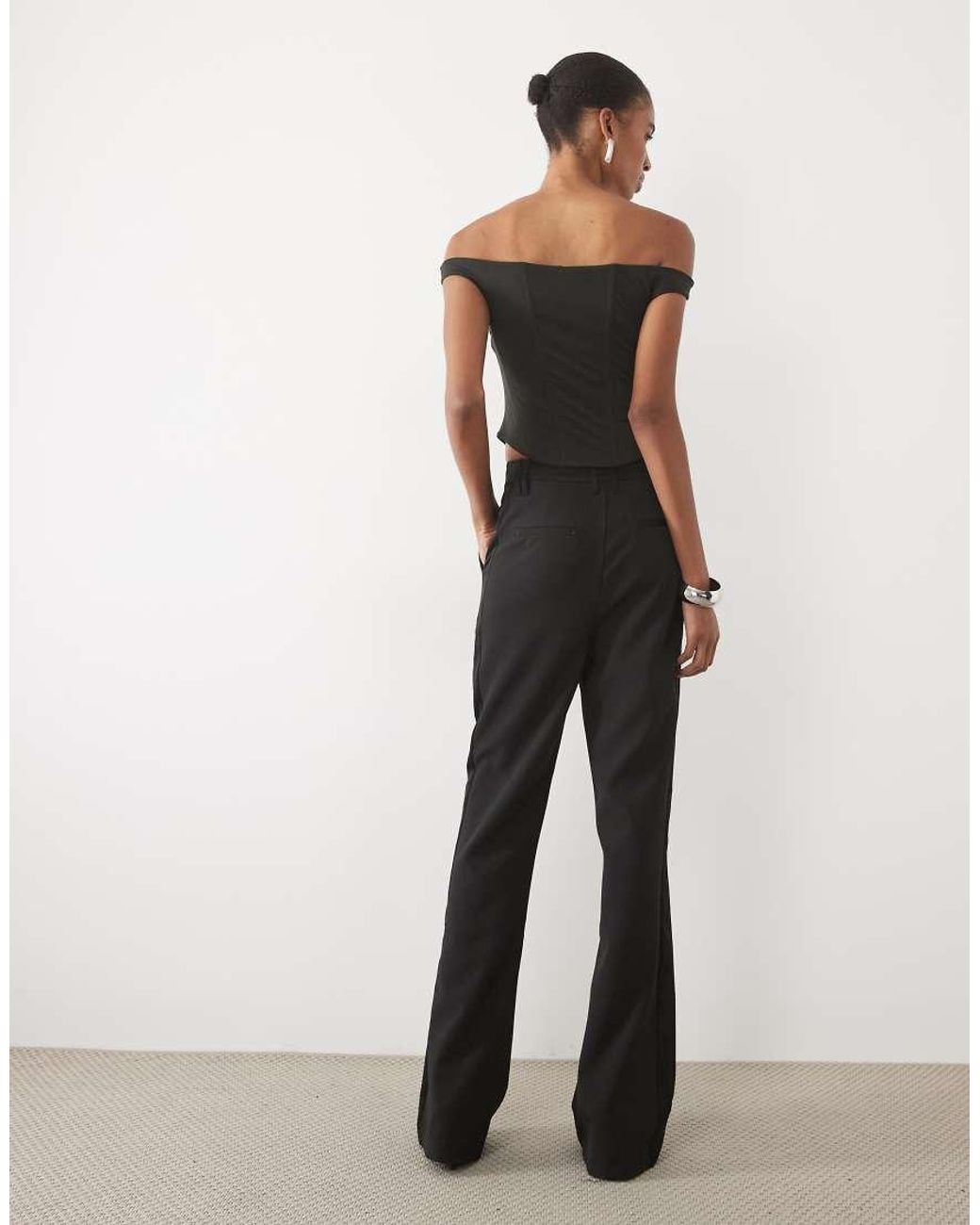 ASOS White Tall Tailored Snatch Tux Flare Trousers
