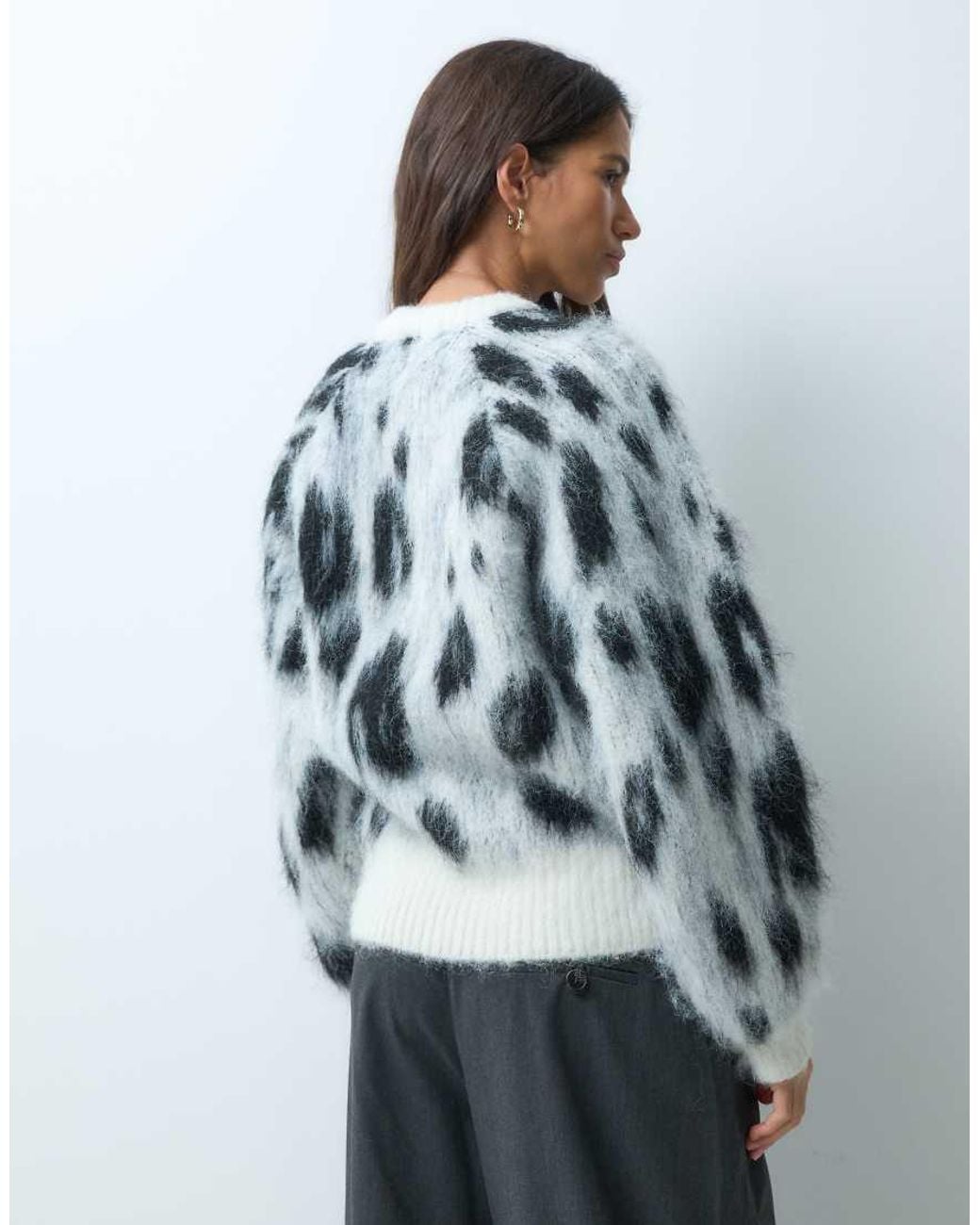 ASOS Gray Crew Neck Brushed Sweater
