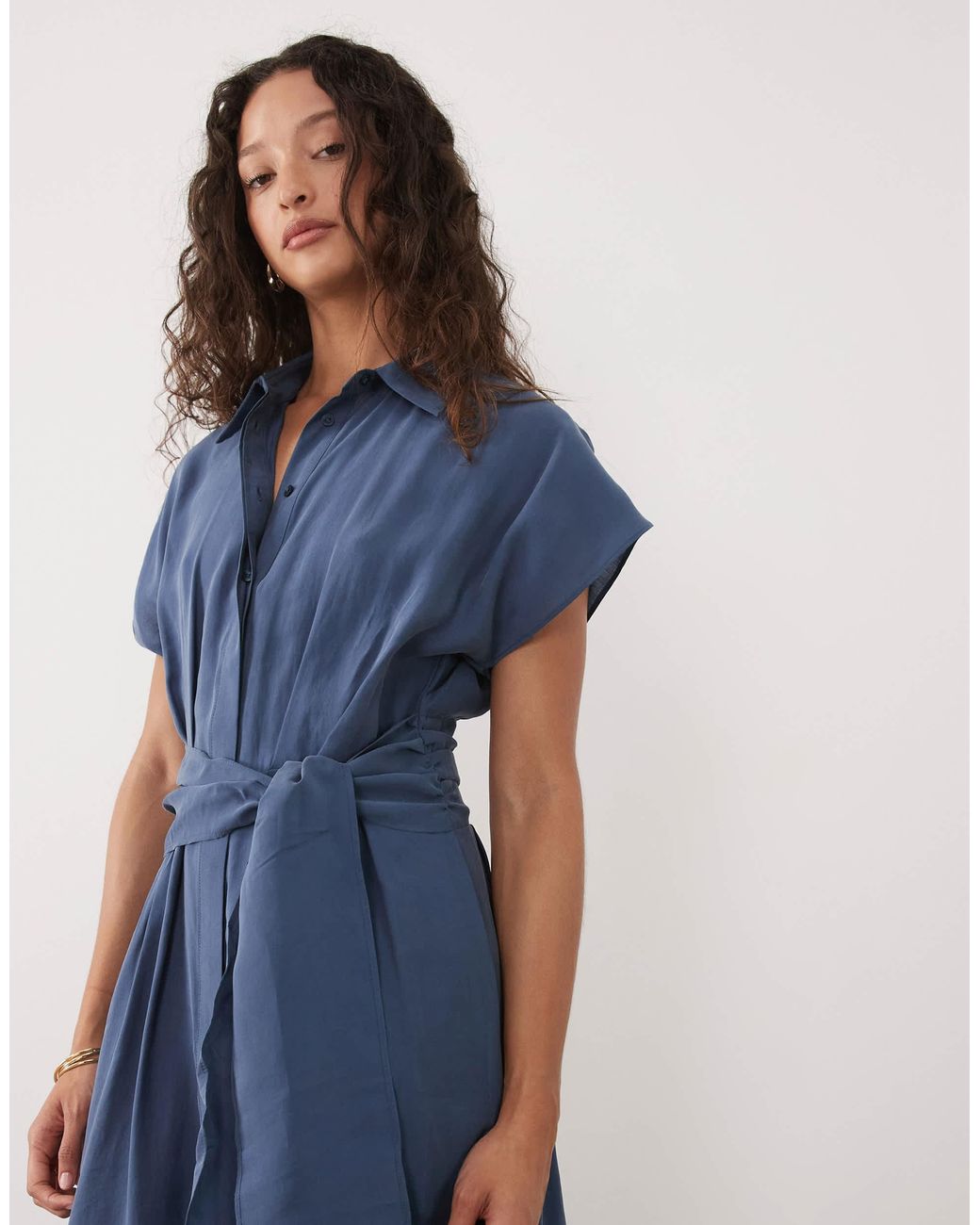 Mango Blue – midi-hemdkleid