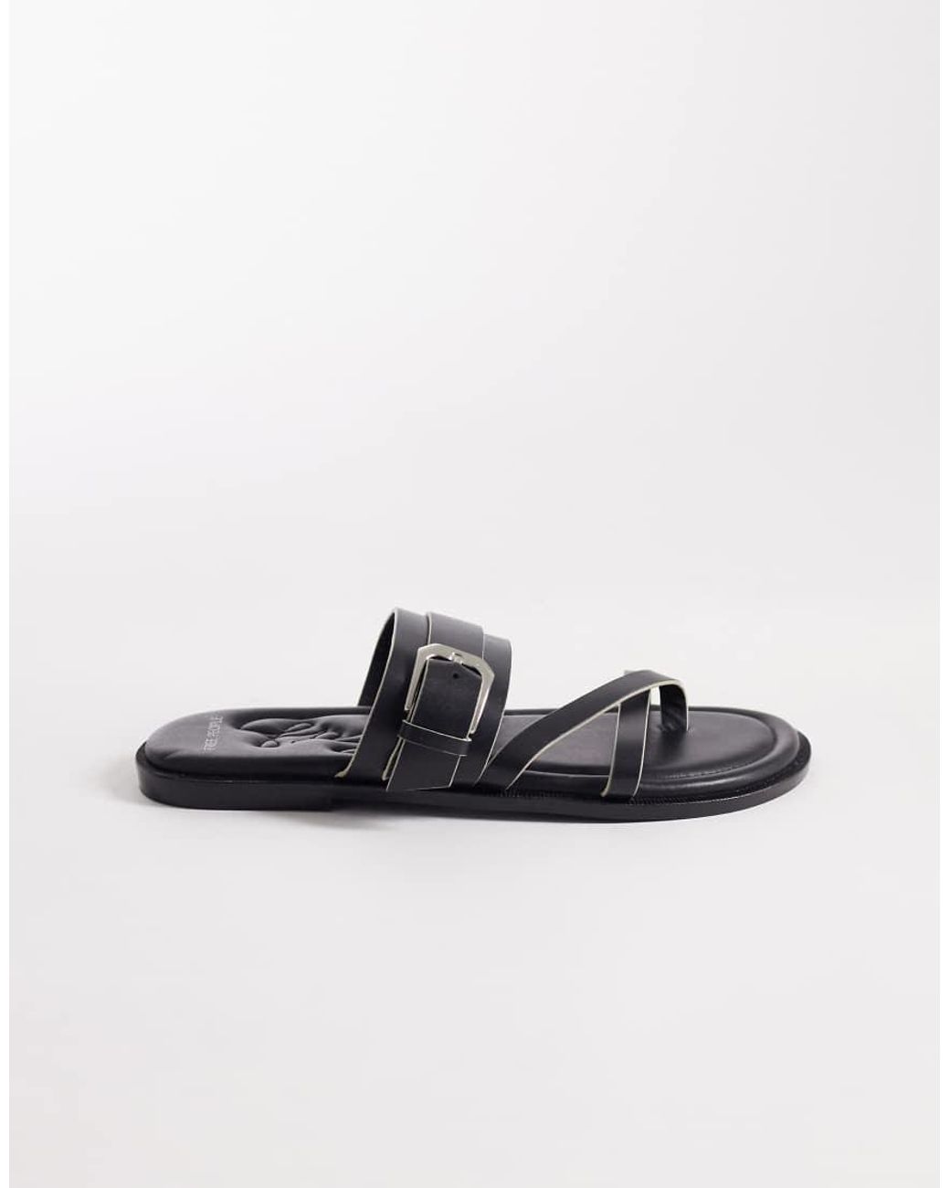 Free People Black Belted Cross Strap Sandal
