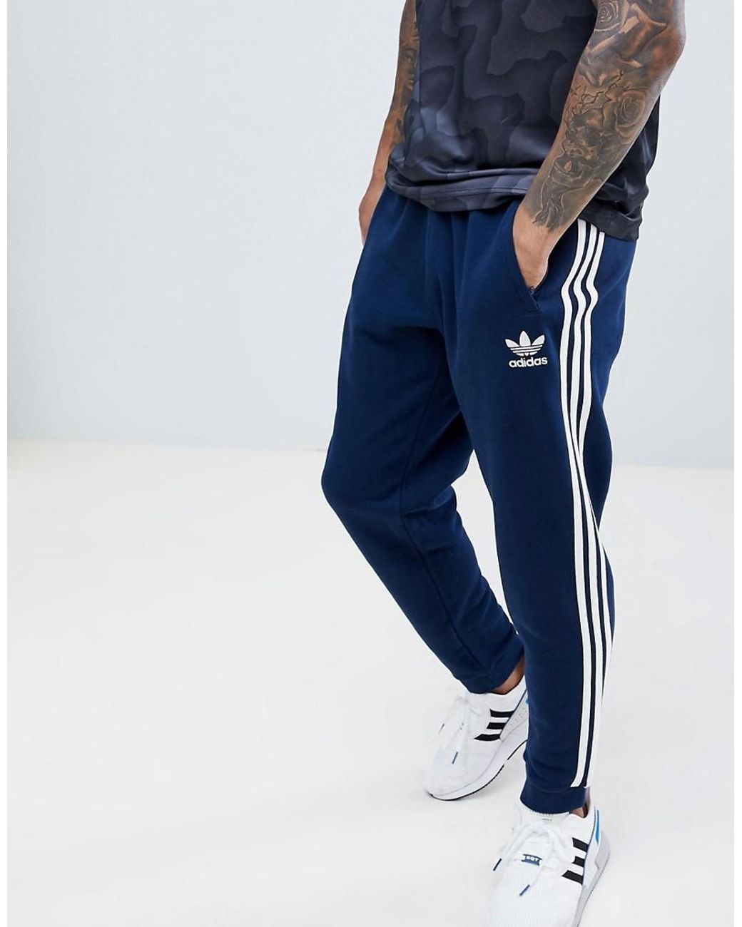 Joggers azul marino con 3 rayas DJ2118 de adidas Originals de hombre de color Azul Lyst