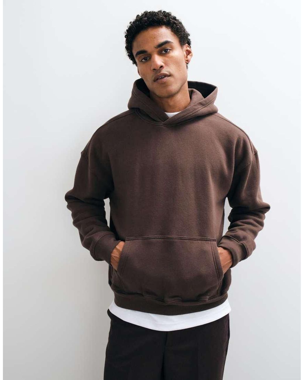 Hollister Gray Boxy Pull On Hoodie for men