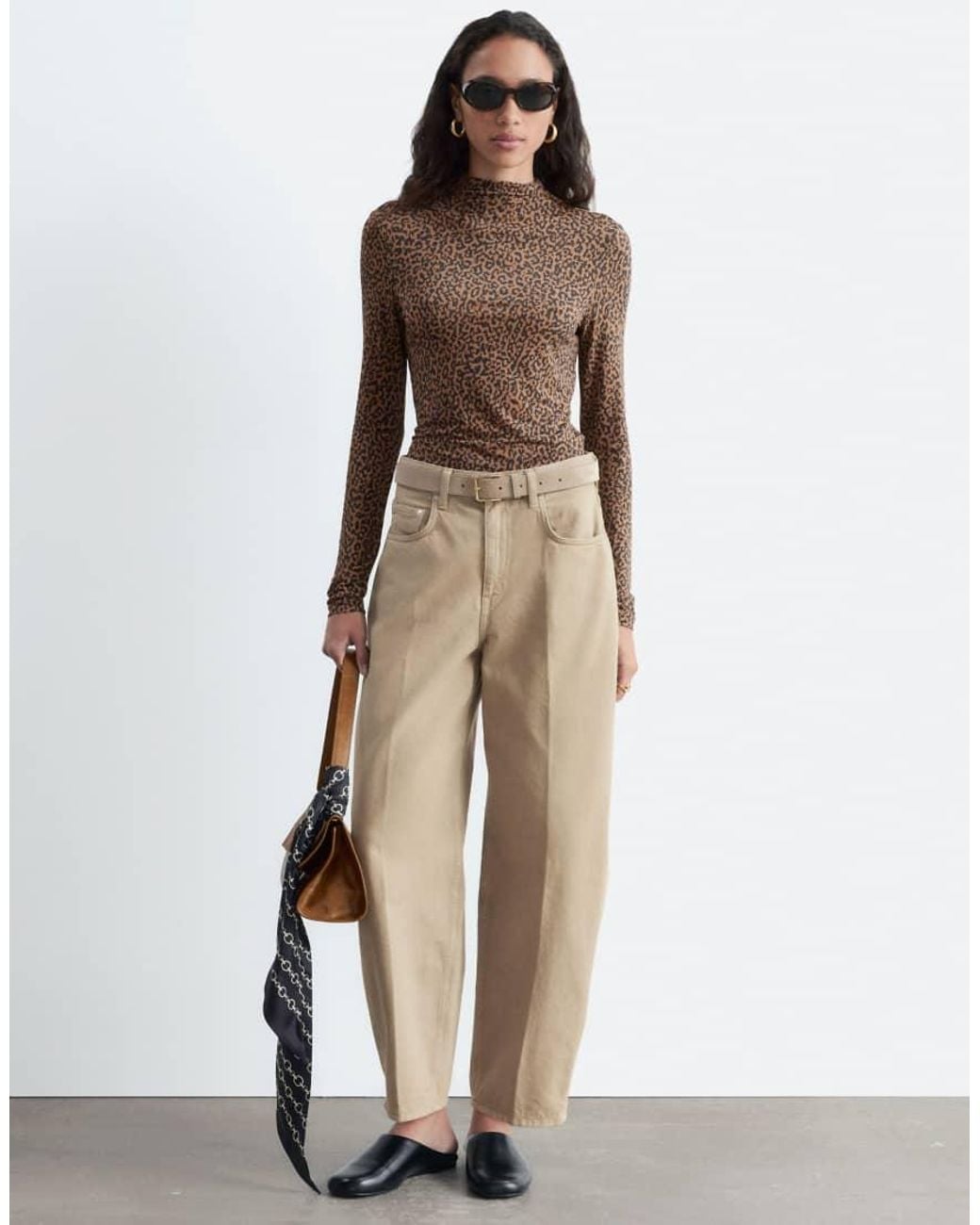 & Other Stories Brown Long Sleeved Jersey Top