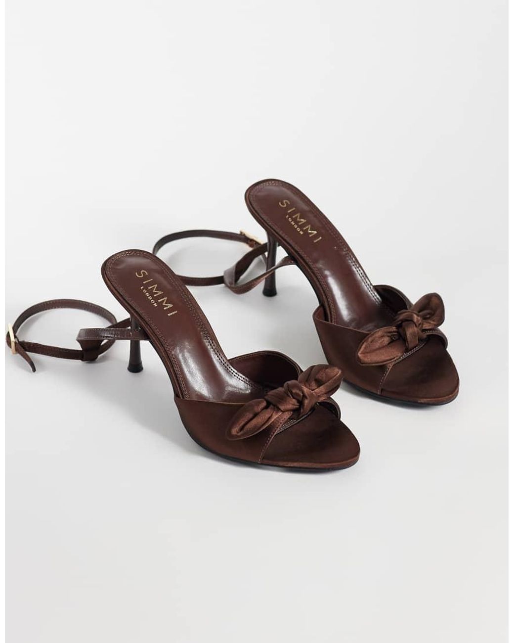 SIMMI White Simmi London Tiarra Wide Fit Heeled Sandals With Bow
