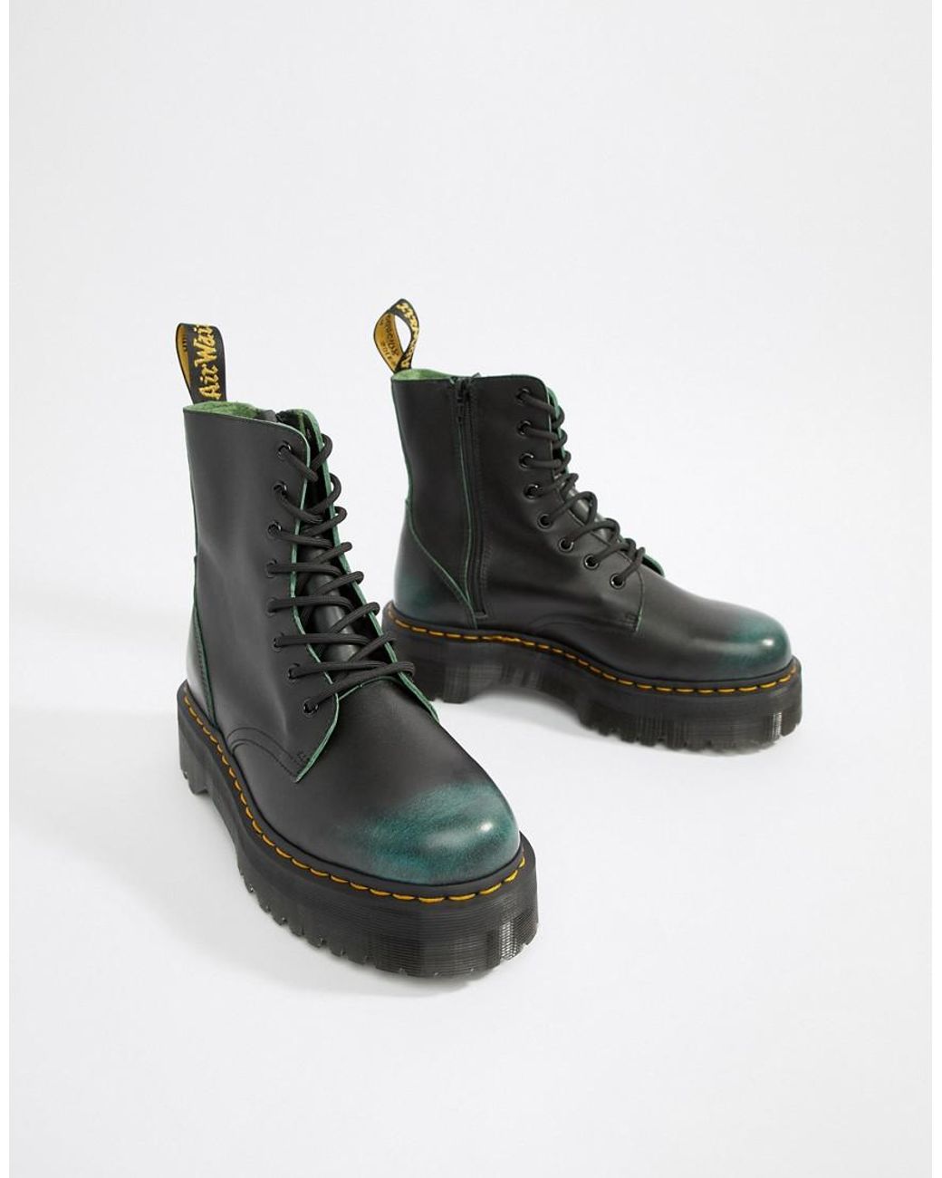 Dr. Martens Jadon 8-eye Platform Boots In Green for Men | Lyst