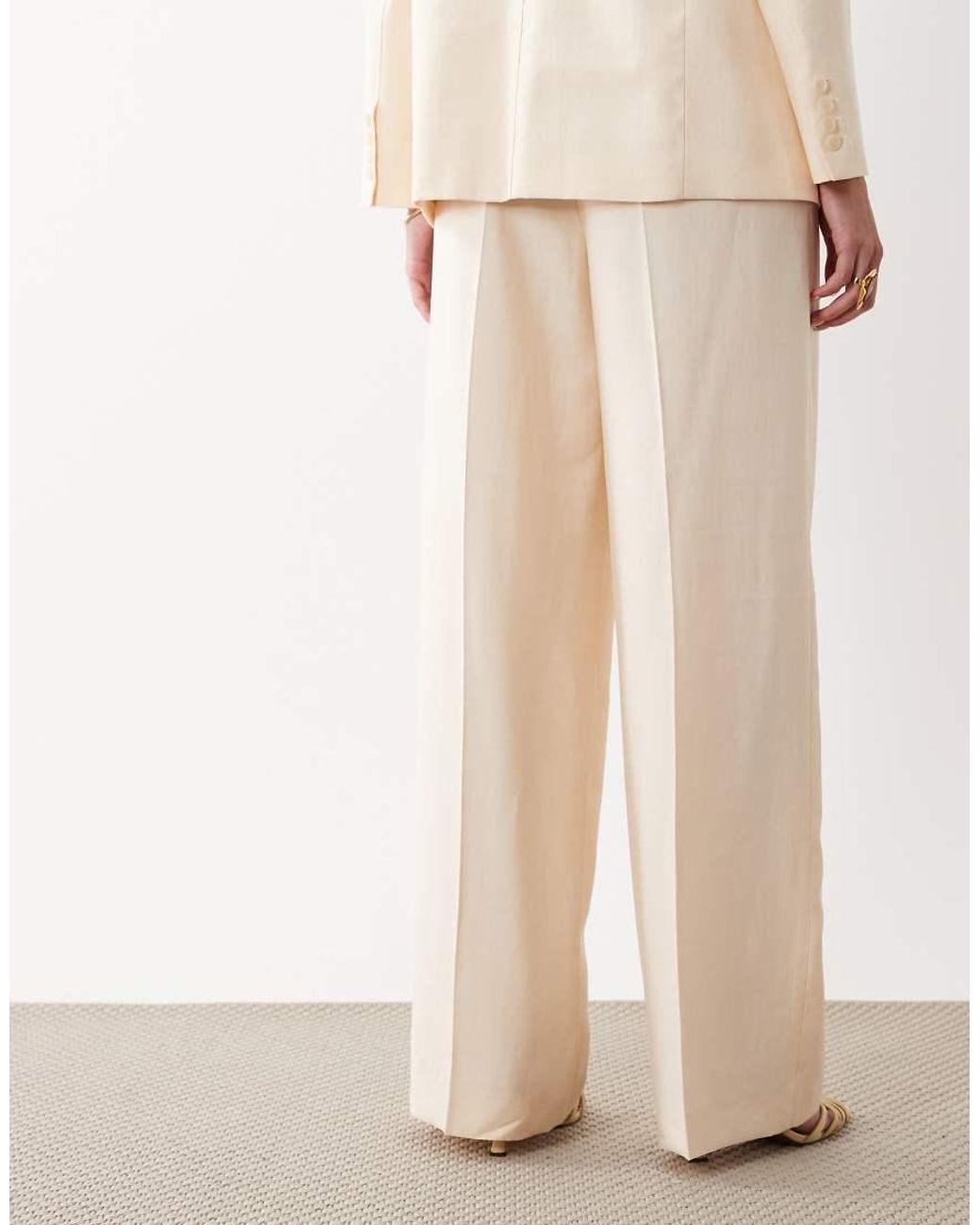 Mango Natural Veronica Tailored Straight Trouser Co-ord
