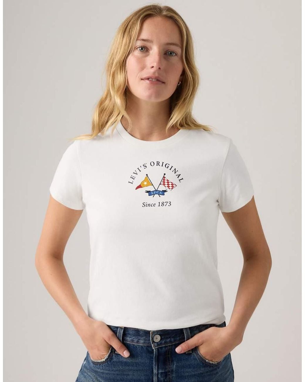 Levi's White Lse The Perfect Tee Ophelia Floral Bw Fi