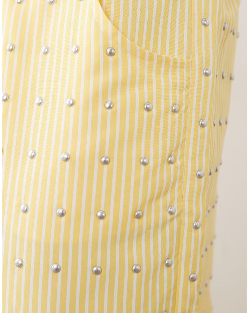 Never Fully Dressed Natural Ellie Drawstring Studded Wide Leg Pants