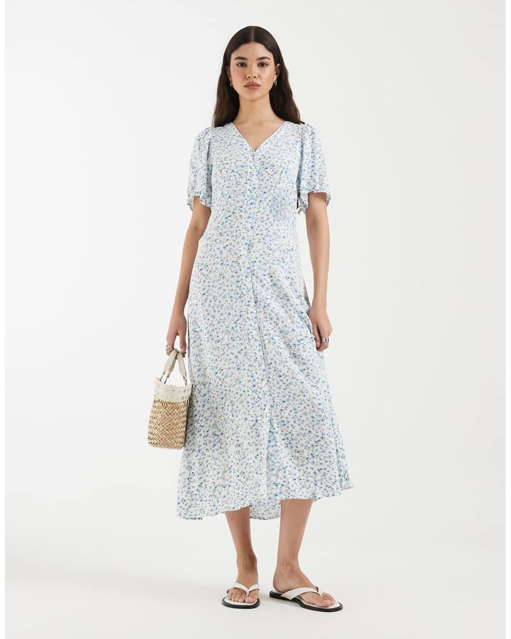 Vero Moda Blue Buttondown Maxi Dress