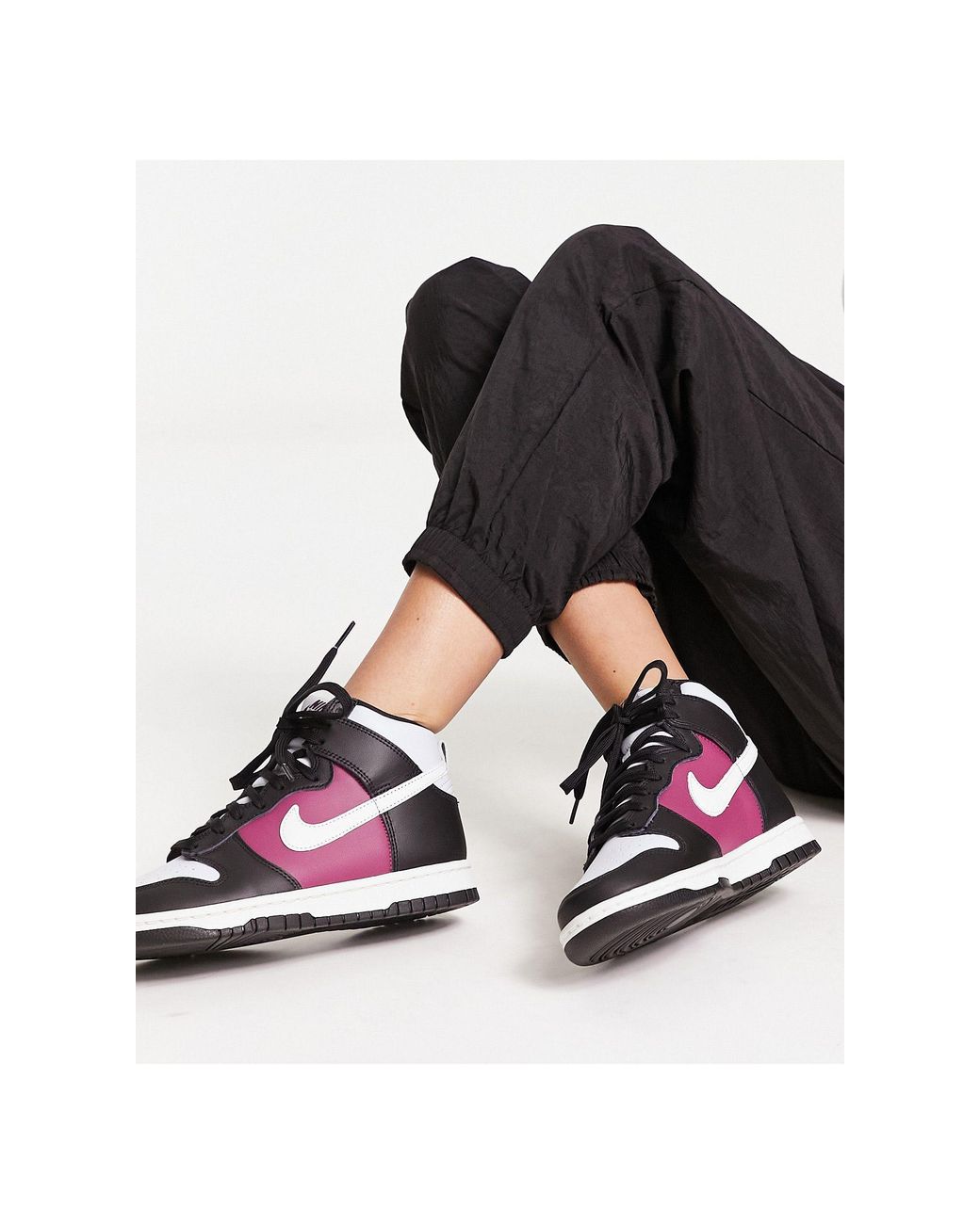 Dunk - baskets montantes - noir et rose Nike en coloris Noir | Lyst