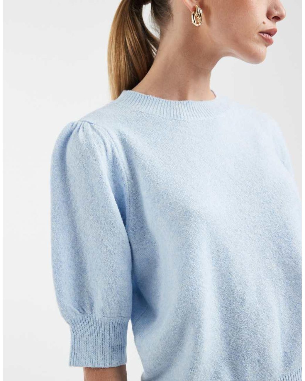 Vero Moda Blue Short Sleeved Knitted Top