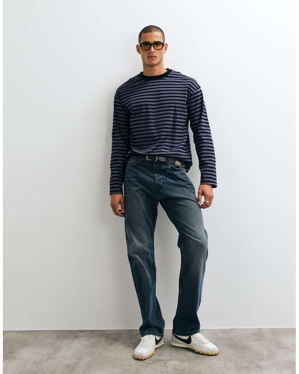 Weekday Blue Oversized Boxy Long Sleeve T-shirt for men