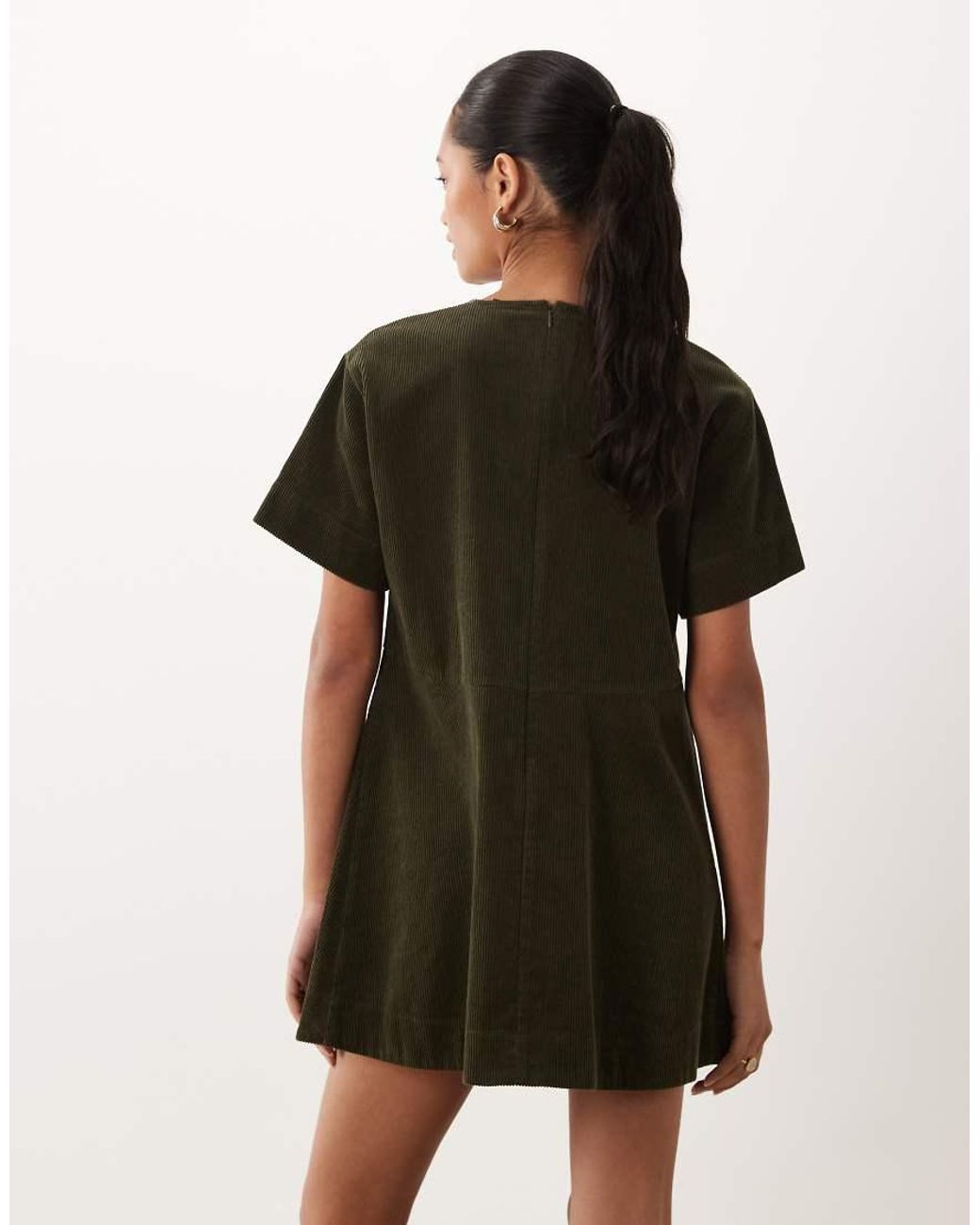 ASOS Natural Mini Cord T-shirt Dress