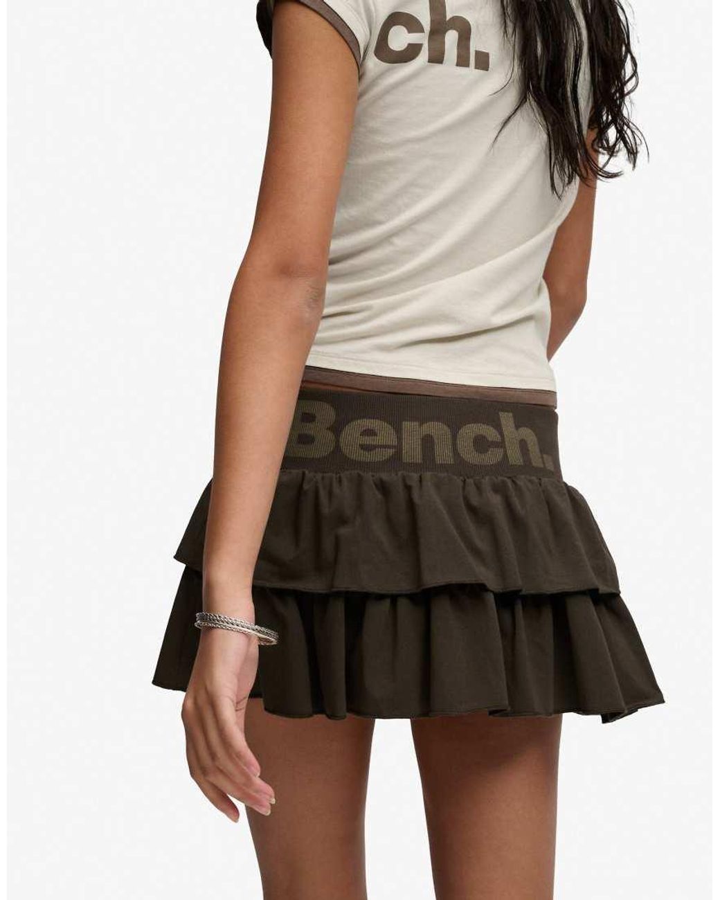 Bench x Superdry & Co White Low Rise Tiered Skirt