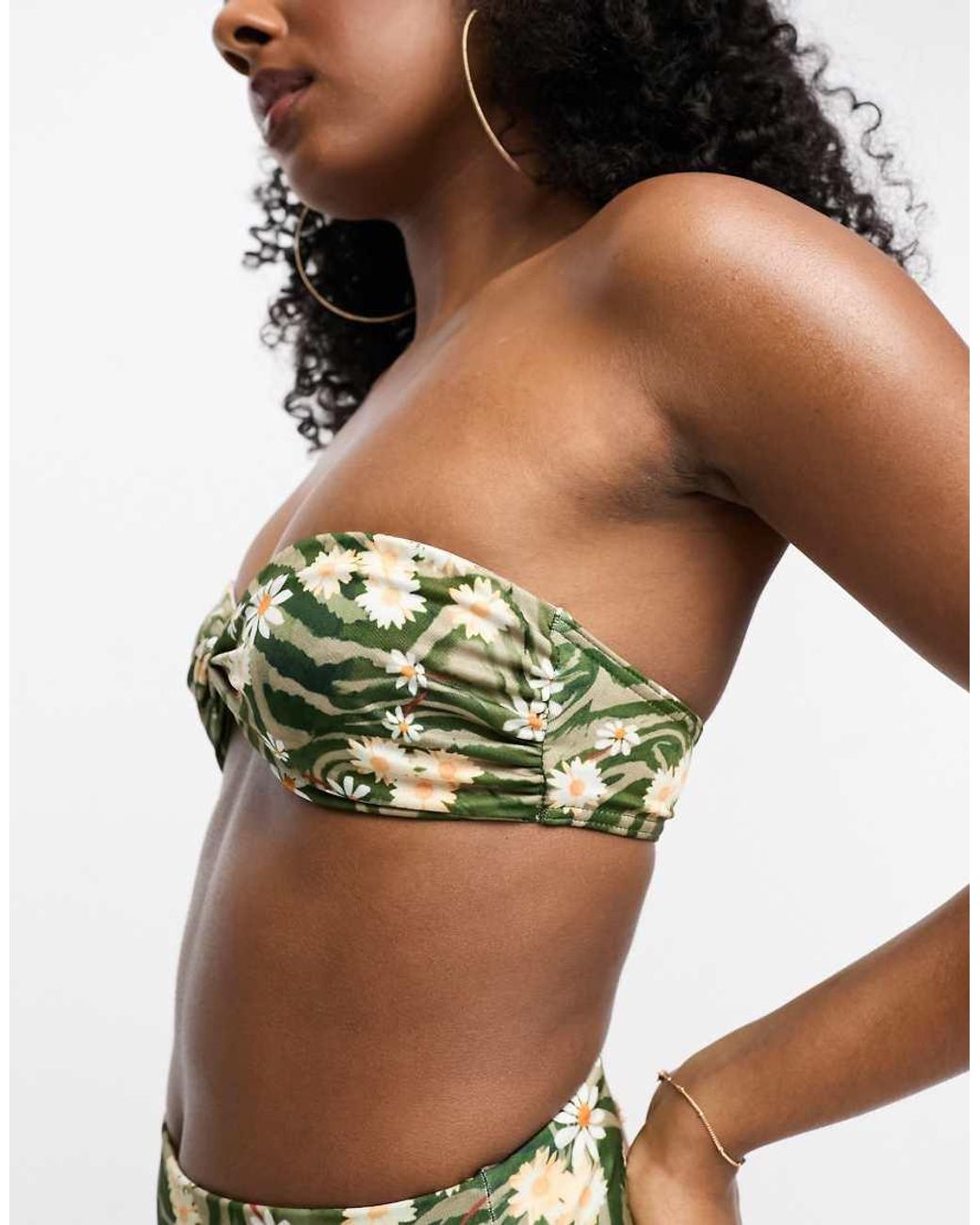 ASOS Brown Mix And Match Moulded Twist Bandeau Bikini Top