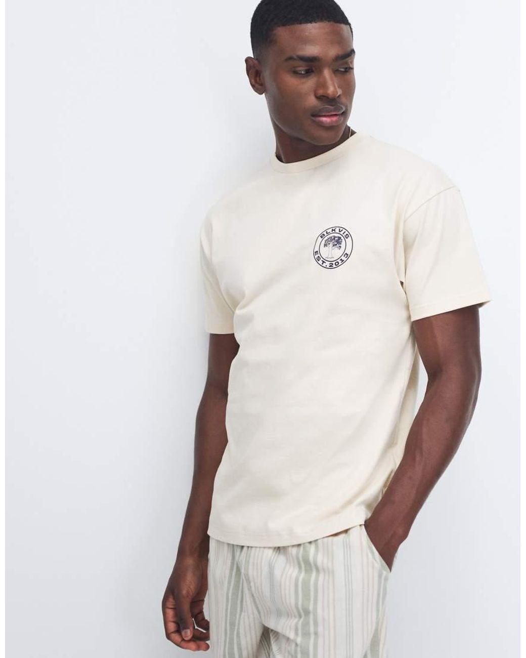 BLKVIS White Source T-shirt With Back Graphic for men