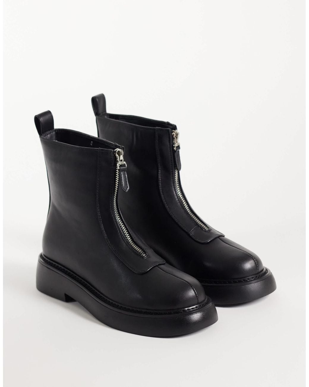 Raid Black Bernice Front Zip Chelsea Boots