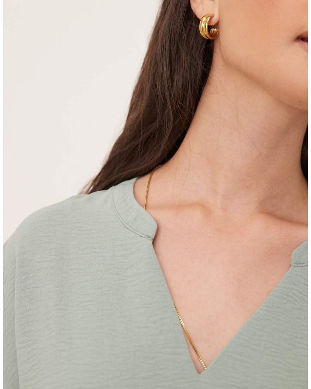 Jdy Gray V Neck Short Sleeve Blouse
