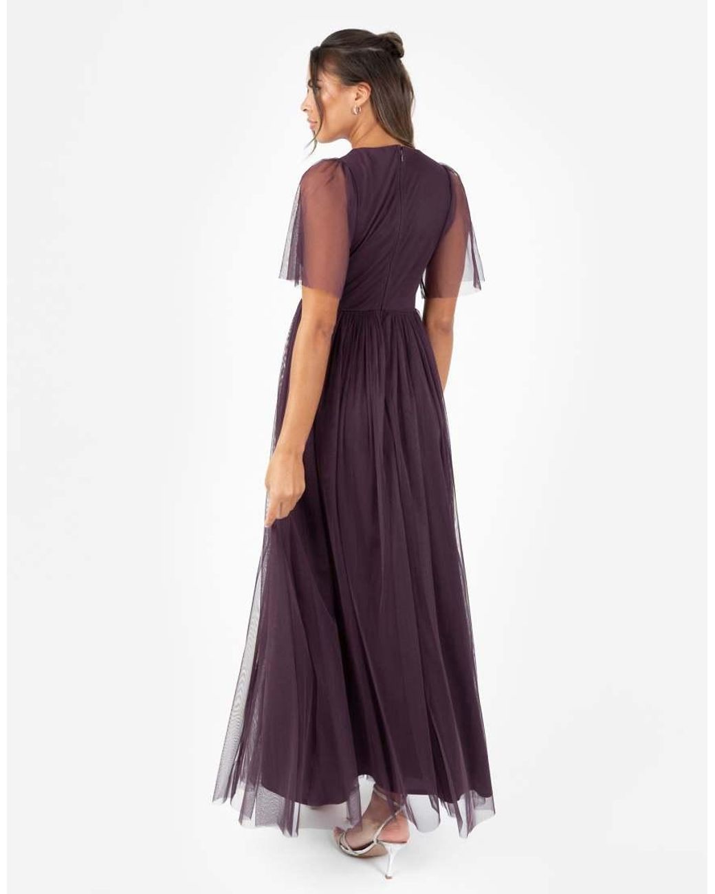 ANAYA Purple Twist Detail Maxi Dress