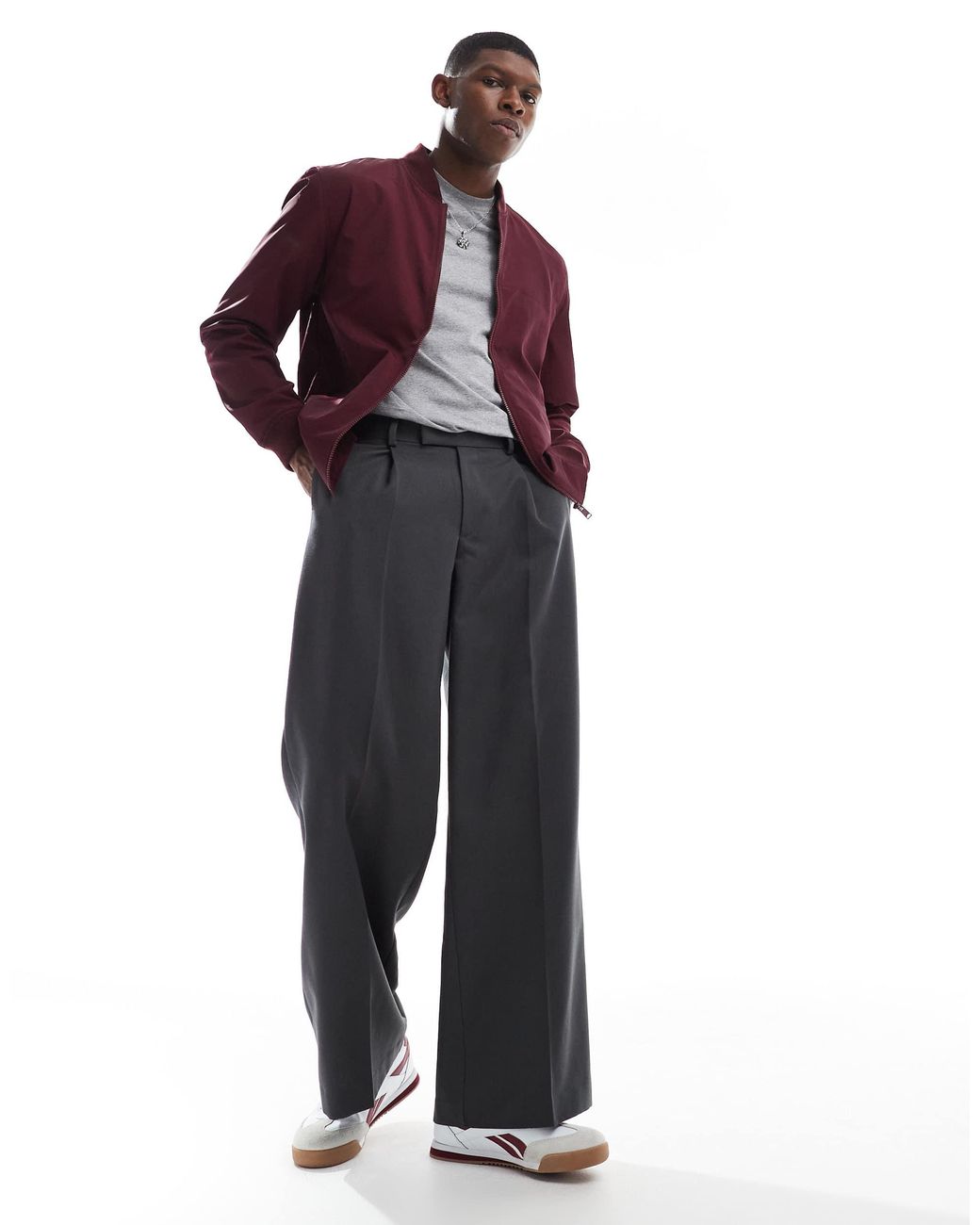 ASOS – leichte bomberjacke in Purple für Herren