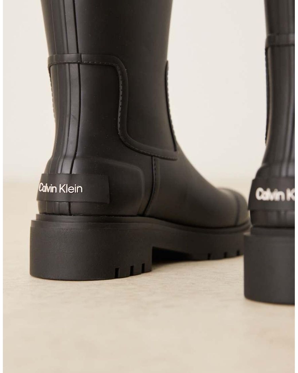 Calvin Klein Black Short Wellington Boots