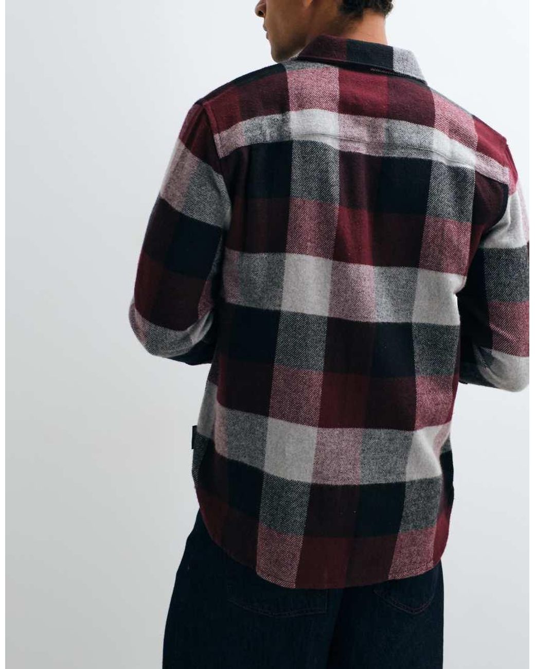 French Connection Brown Large Check Flannel Shirt for men