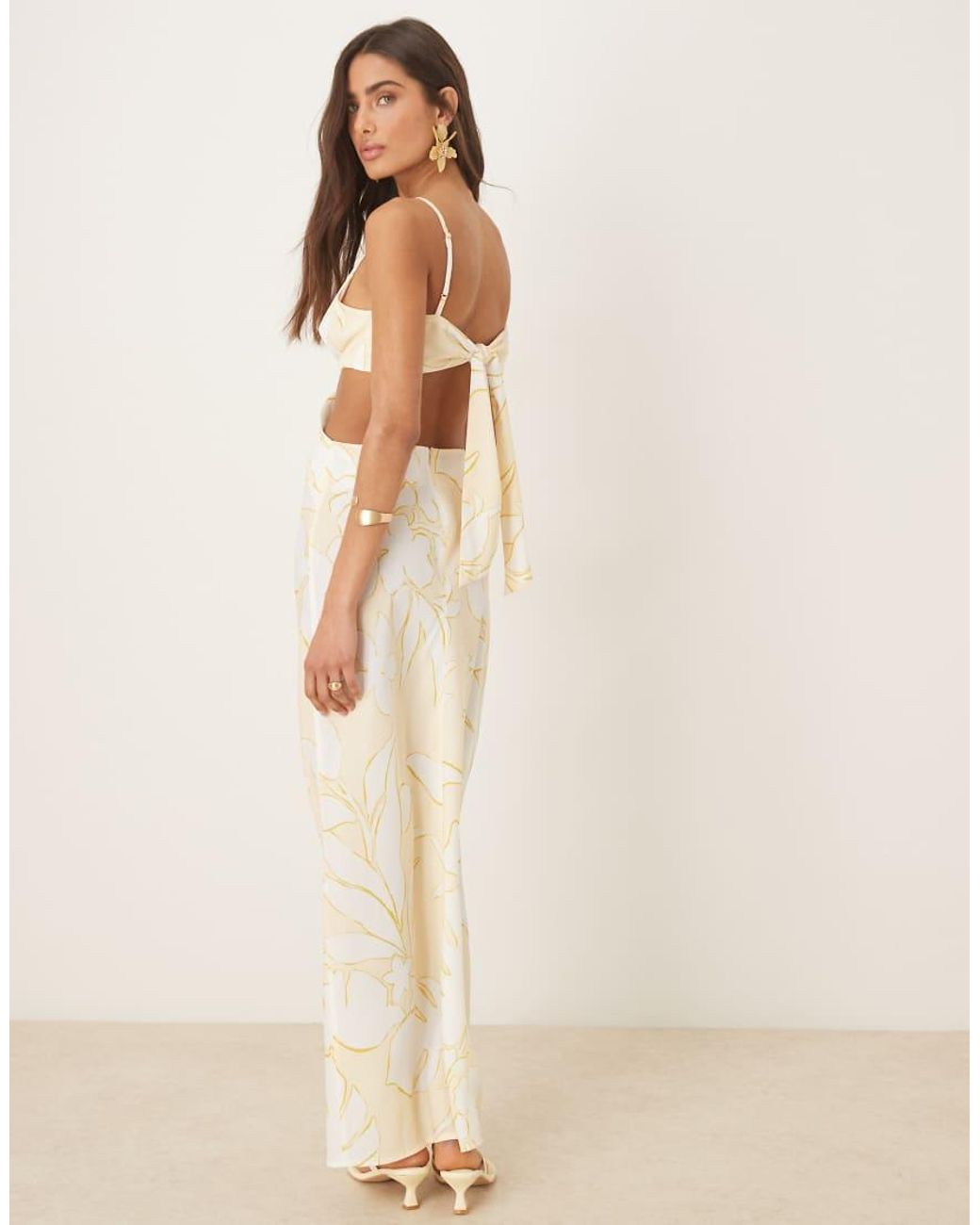 Pretty Lavish Natural Cut-out Maxi Dress