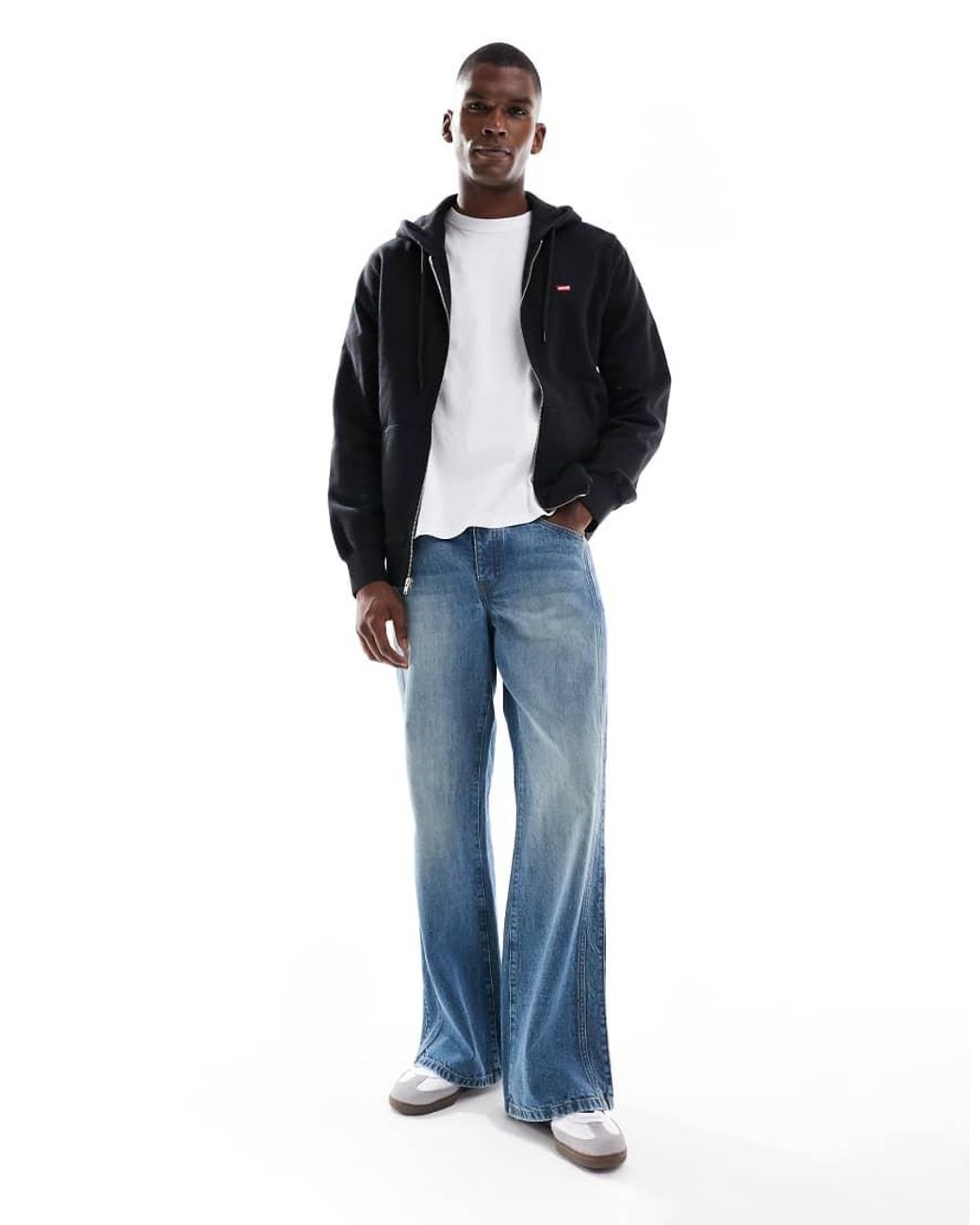 Levi's Blue Original Batwing Logo Zip Through Hoodie for men